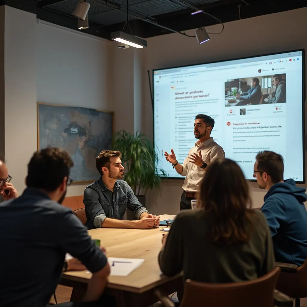 Reunión de startup con inversionistas